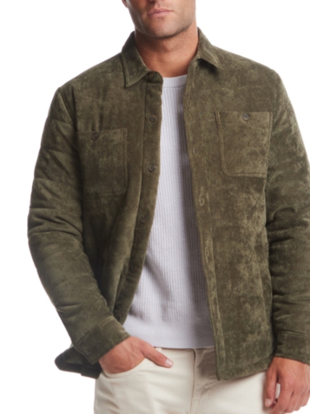 Weatherproof Vintage Men's Corduroy Button-Front Quilted Jacket Size L NWT
